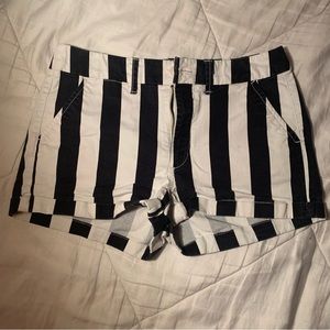 American Eagle Black and White Striped High-Rise Shorties